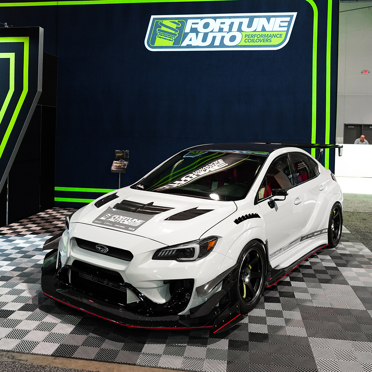 Subaru show car featured in the Fortune Auto booth at SEMA 2023